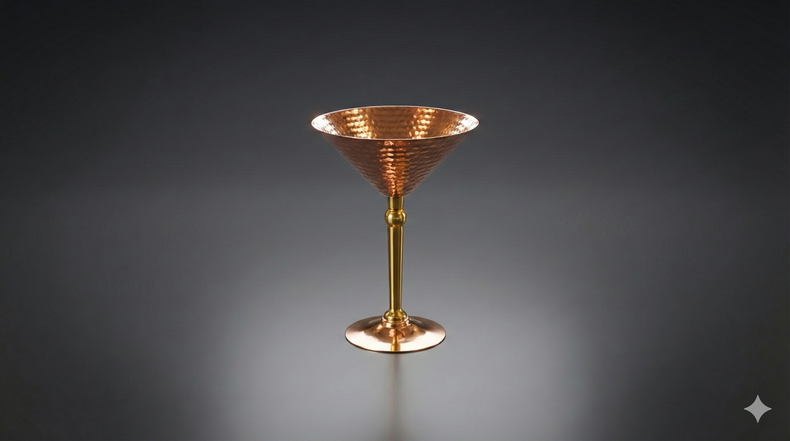 Martini Glass - Copper - Hammered Finish Copper product view 3 - Viviana London artisan collection